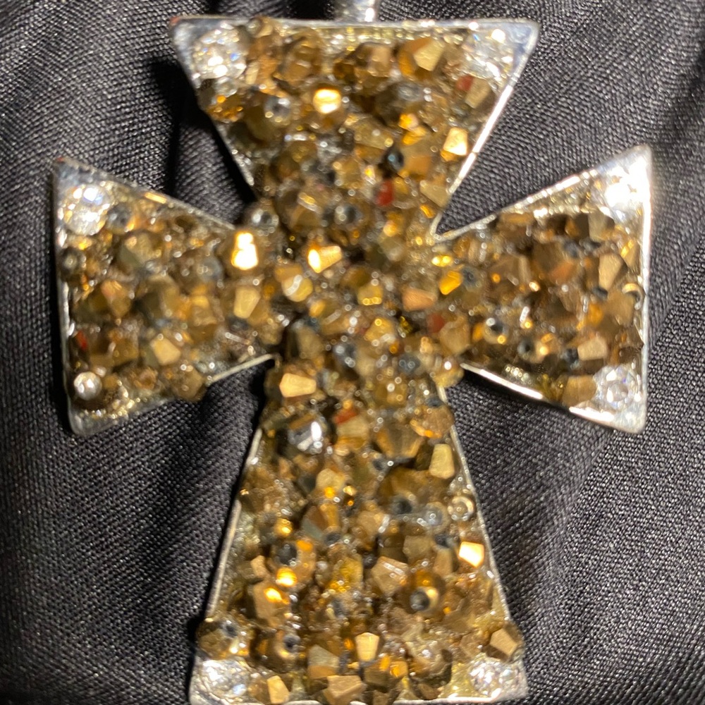 Large Cross Amber 3” x 2”